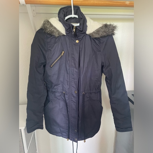 GLAMSIA Navy Blue Parka Jacket / Coat | size medium - Picture 1 of 6